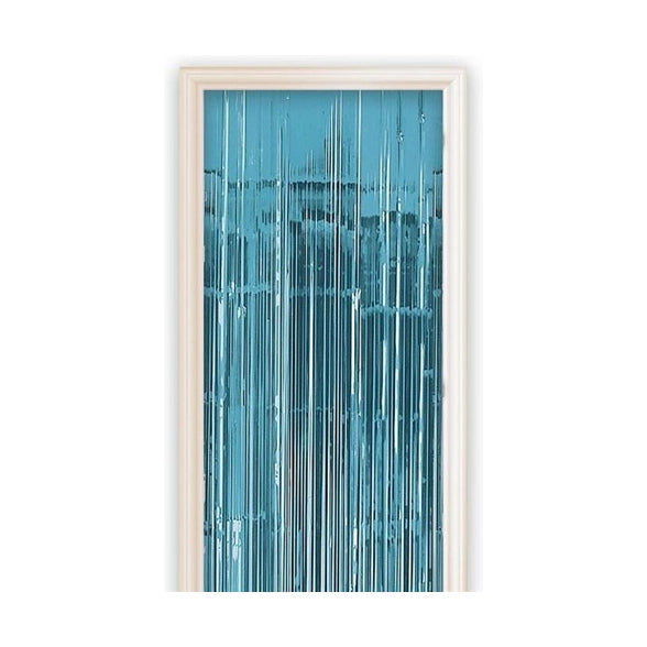 Deurgordijn metallic licht blauw 2,5x1m