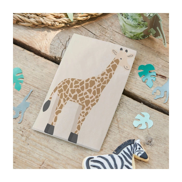 Dierentuin Servetten Giraffe - 16 stuks
