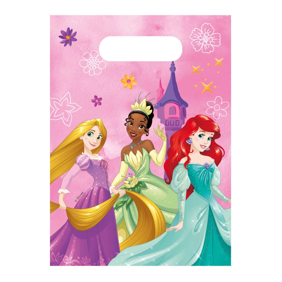 Disney Prinsessen plastic uitdeelzakjes 6 stuks