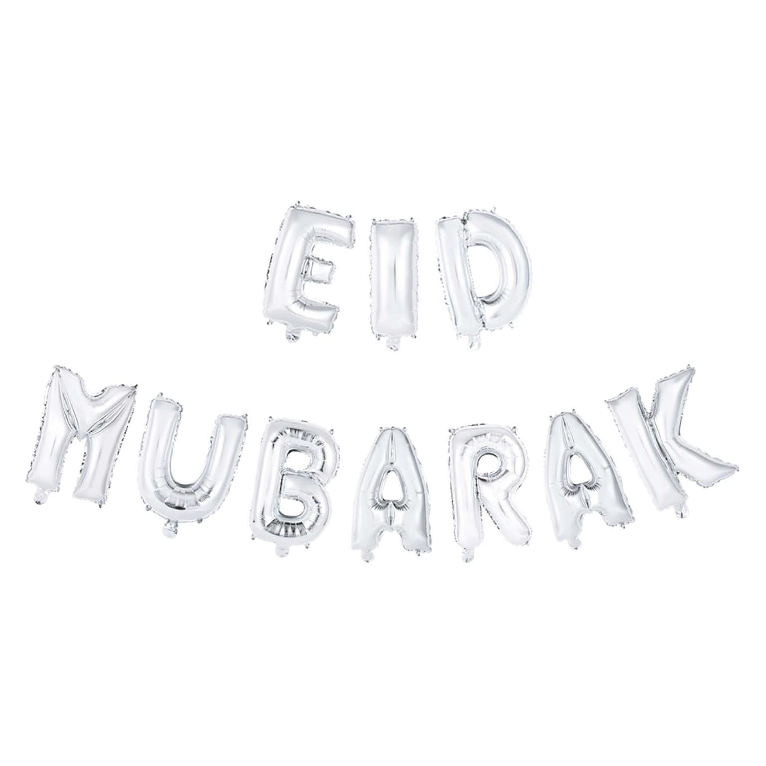 Eid Mubarak folieballonnen zilver 41cm