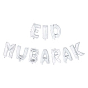 Eid Mubarak folieballonnen zilver 41cm