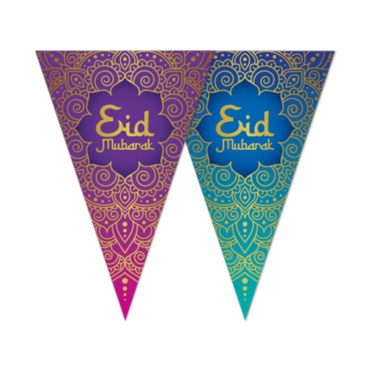 Eid Mubarak luxe papieren vlaggenlijn 6 meter