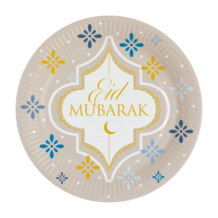 Eid Mubarak papieren borden 23cm 8 stuks