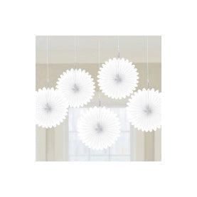 Fan decoratie Frosty White - 5 stuks