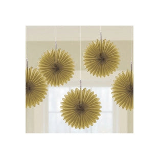 Fan decoratie Goud - 5 stuks