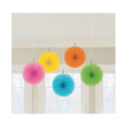 Fan decoratie Multikleur - 5 stuks