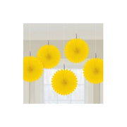 Fan decoratie Sunshine Yellow - 5 stuks