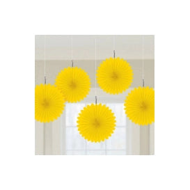 Fan decoratie Sunshine Yellow - 5 stuks