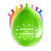 Feest Ballonnen Gefeliciteerd Zwemdiploma 8 stuks 30cm
