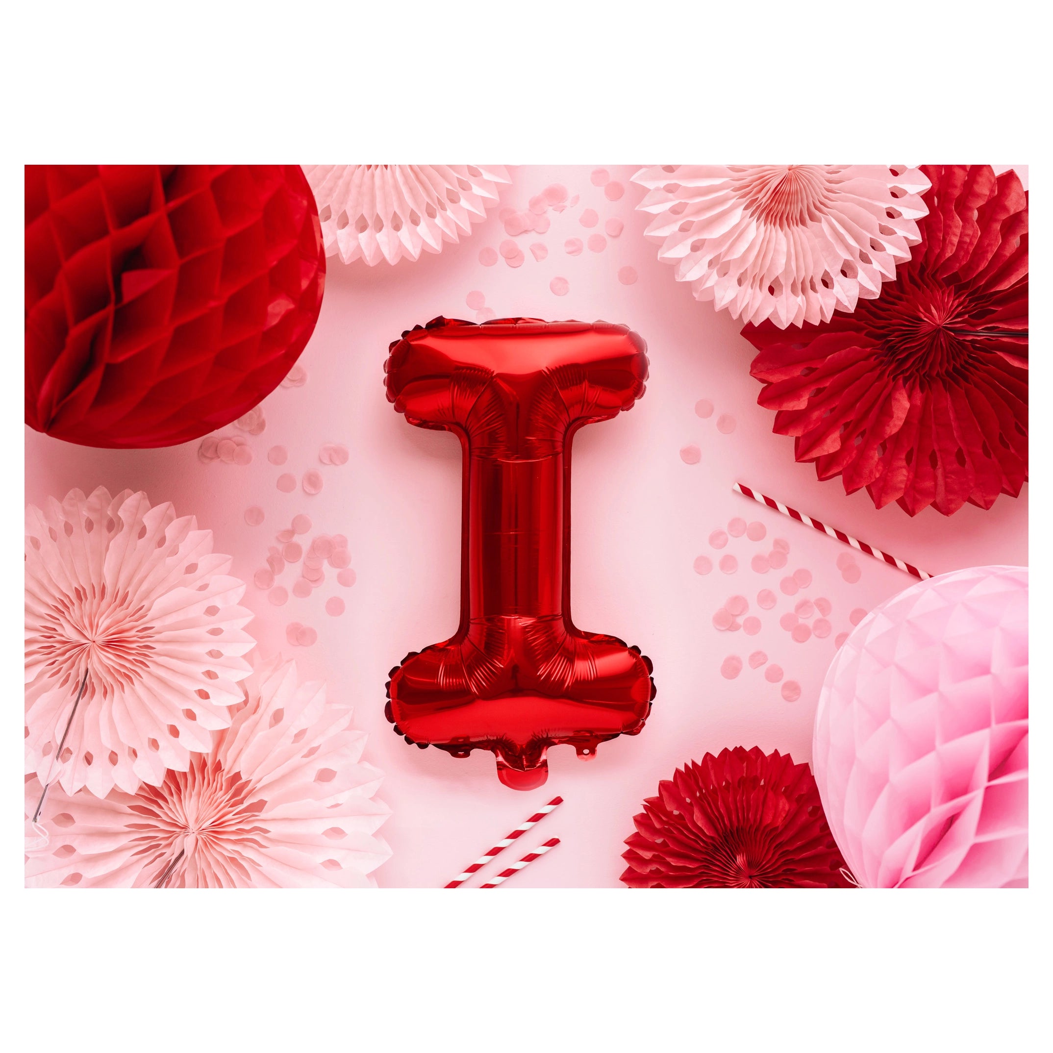 Folie Ballon letter ''I'', 35cm, rood