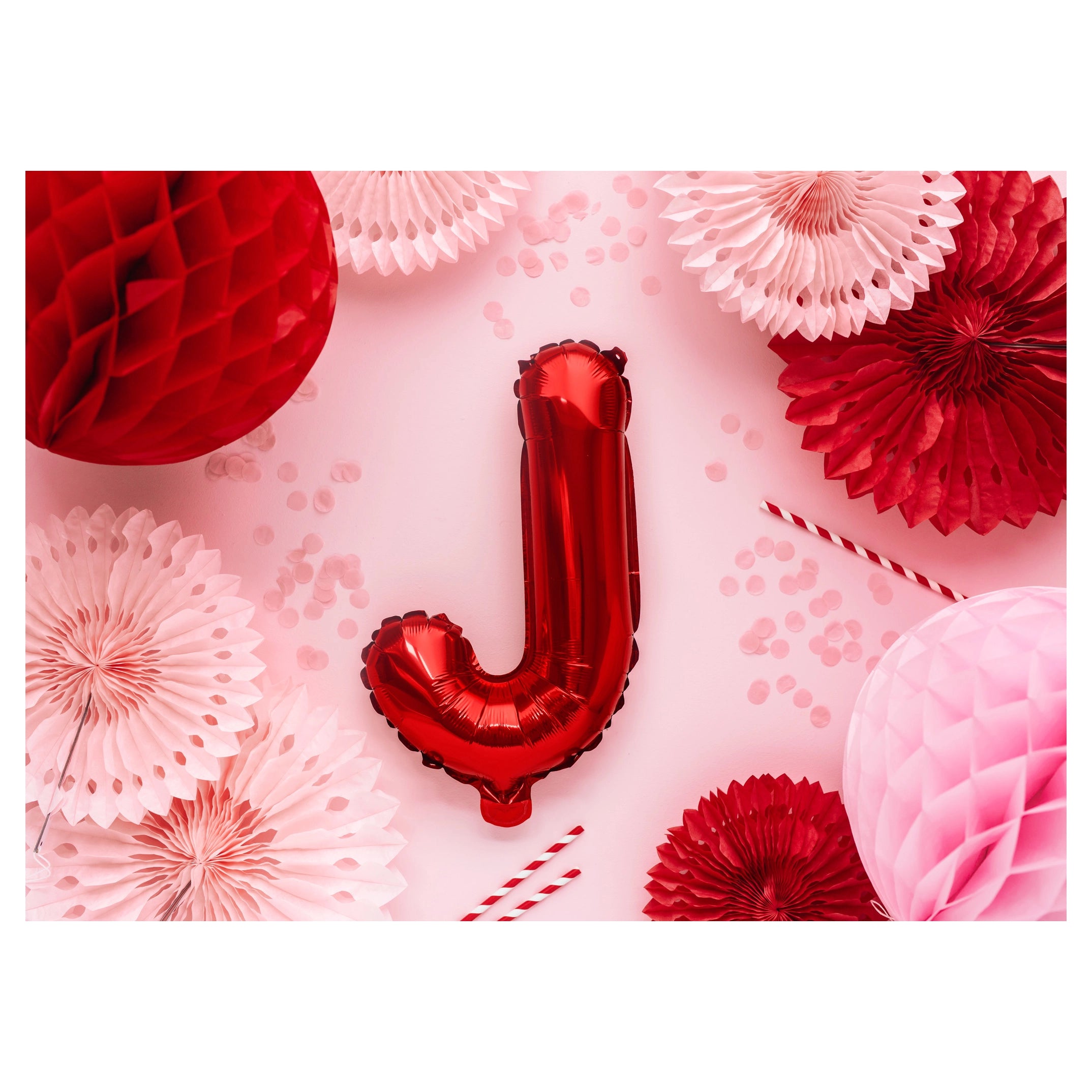 Folie Ballon letter ''J'', 35cm, rood