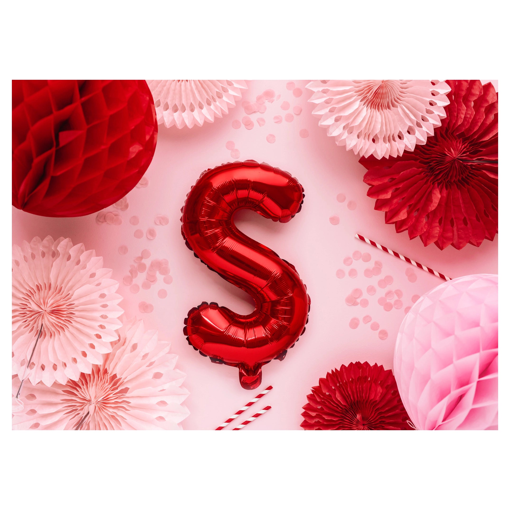 Folie Ballon letter ''S'', 35cm, rood