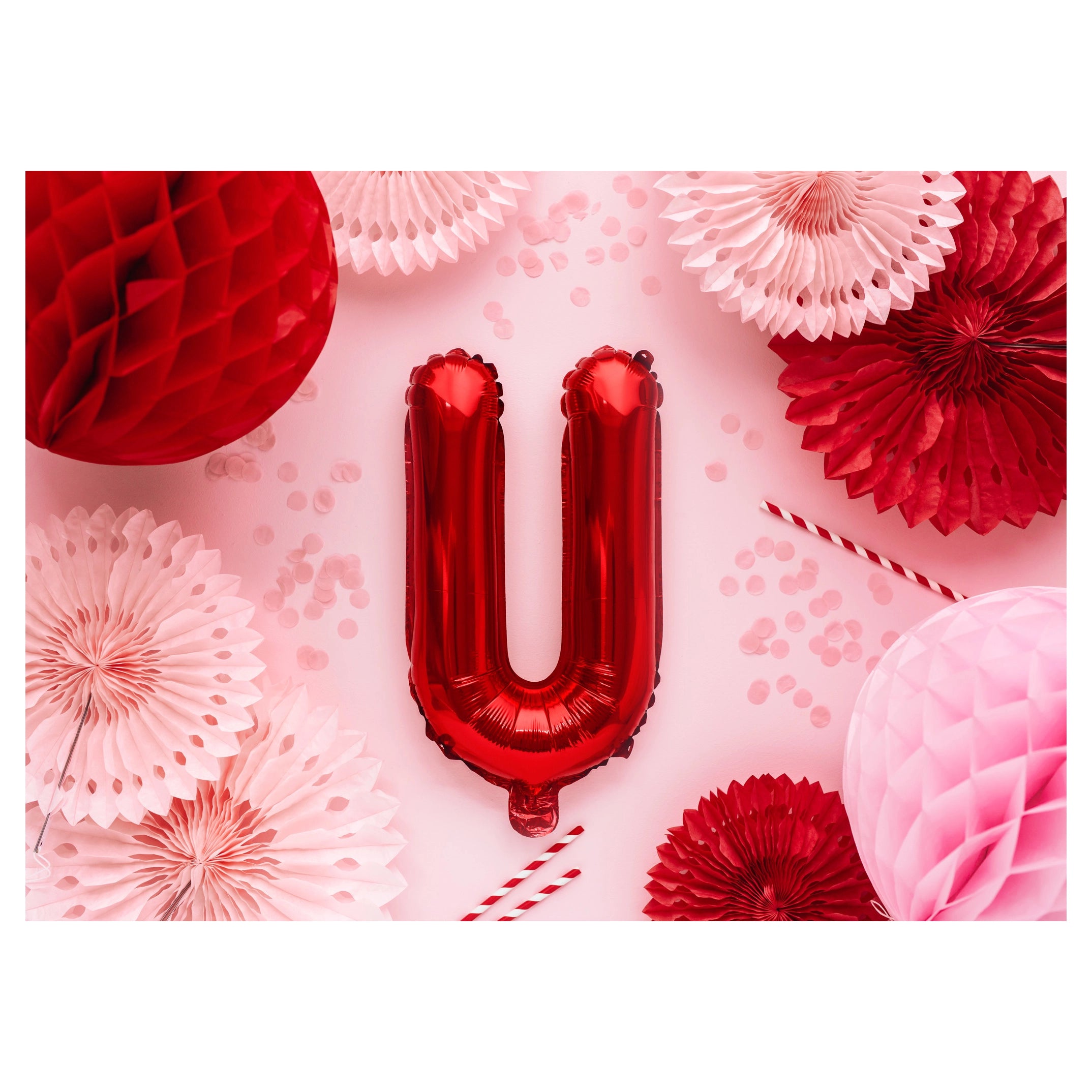 Folie Ballon letter ''U'', 35cm, rood