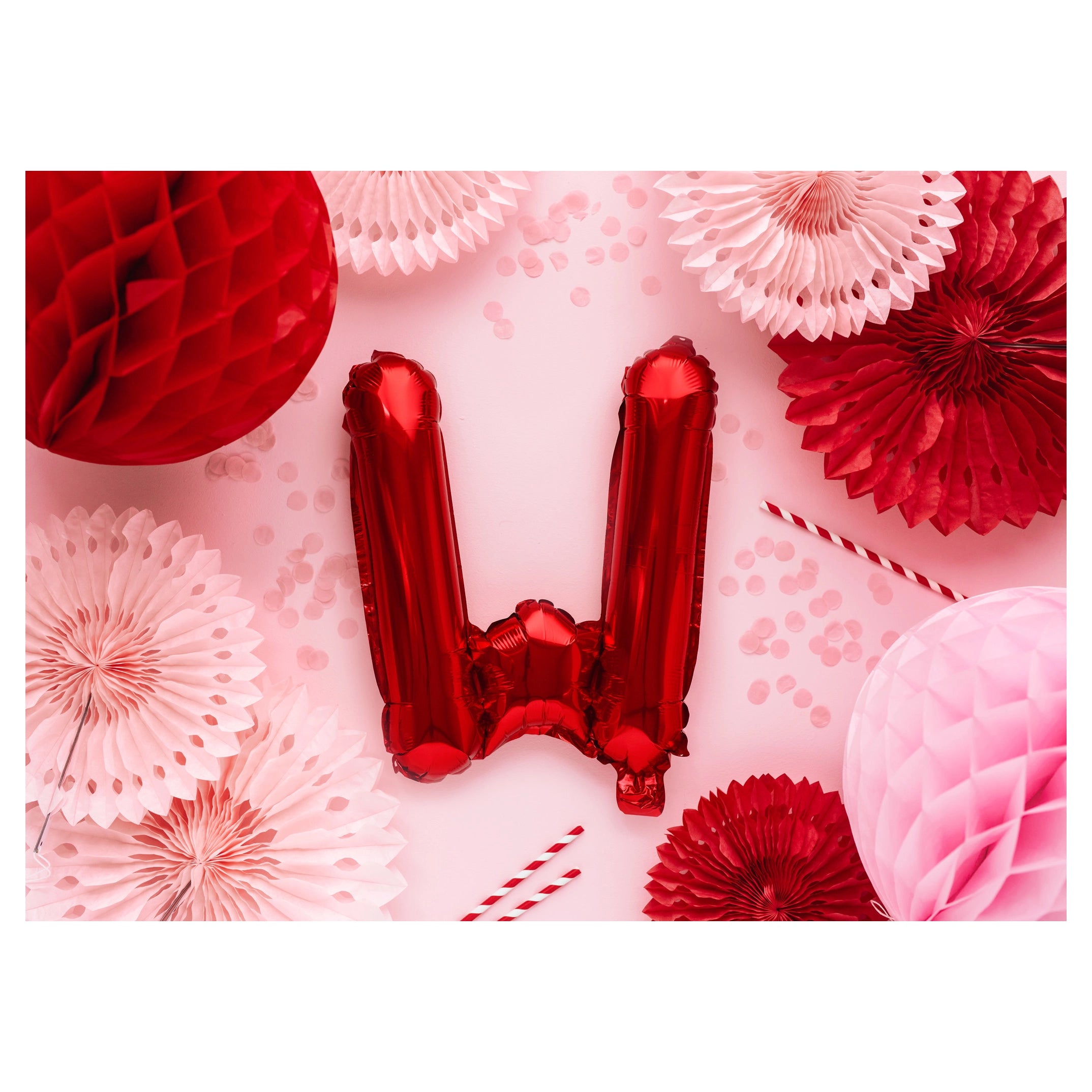 Folie Ballon letter ''W'', 35cm, rood