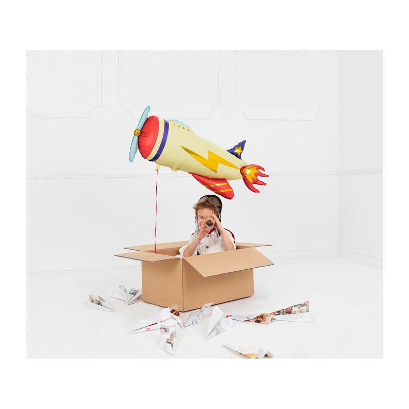 Folie ballon Vliegtuig, 91x39cm, mix
