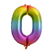 Folieballon 0 jaar Regenboog 86cm