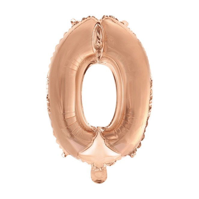 Folieballon 0 jaar Rosé Goud 41cm
