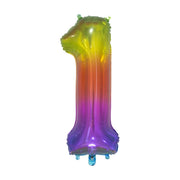 Folieballon 1 jaar Regenboog 76cm