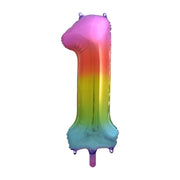 Folieballon 1 jaar Regenboog 86cm