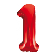Folieballon 1 jaar rood 86cm