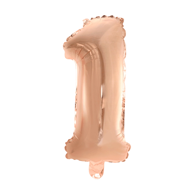 Folieballon 1 jaar Rosé Goud 41cm
