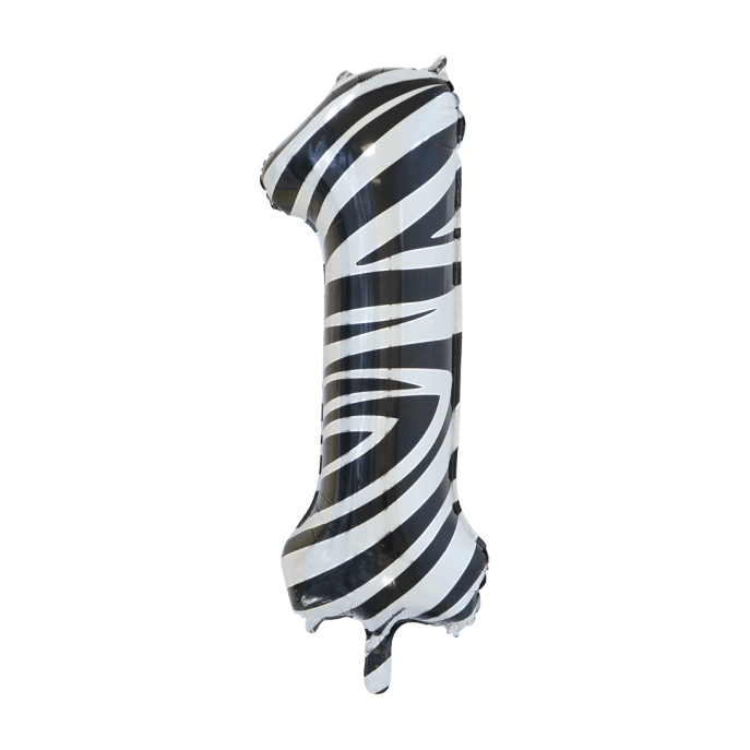 Folieballon 1 jaar zebra 86cm