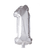 Folieballon 1 jaar zilver 41cm