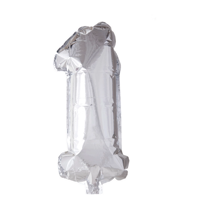 Folieballon 1 jaar Zilver 66cm