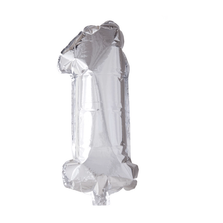 Folieballon 1 jaar zilver 86cm
