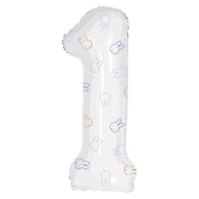 Folieballon "1" Nijntje First Birthday Blauw 106 cm