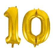 Folieballon 10 jaar Goud 86cm