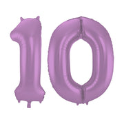 Folieballon 10 jaar metallic paars 86cm