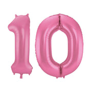 Folieballon 10 jaar metallic roze mat 86cm