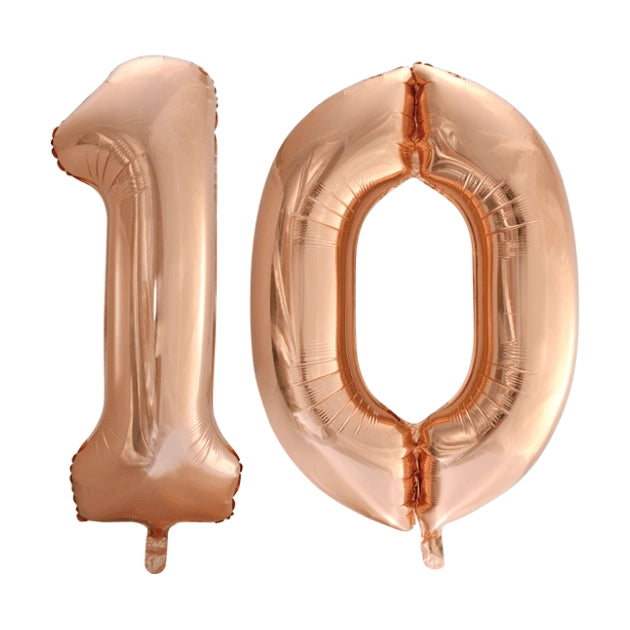 Folieballon 10 jaar Rosé Goud 86cm