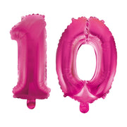 Folieballon 10 jaar roze 41cm