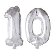 Folieballon 10 jaar Zilver 66cm