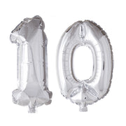 Folieballon 10 jaar zilver 86cm