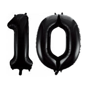 Folieballon 10 jaar zwart 86cm