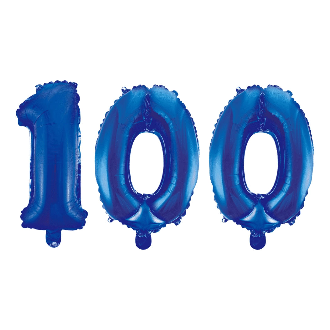 Folieballon 100 jaar blauw 41cm