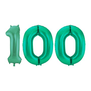 Folieballon 100 jaar metallic groen 86cm