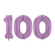 Folieballon 100 jaar metallic paars 86cm
