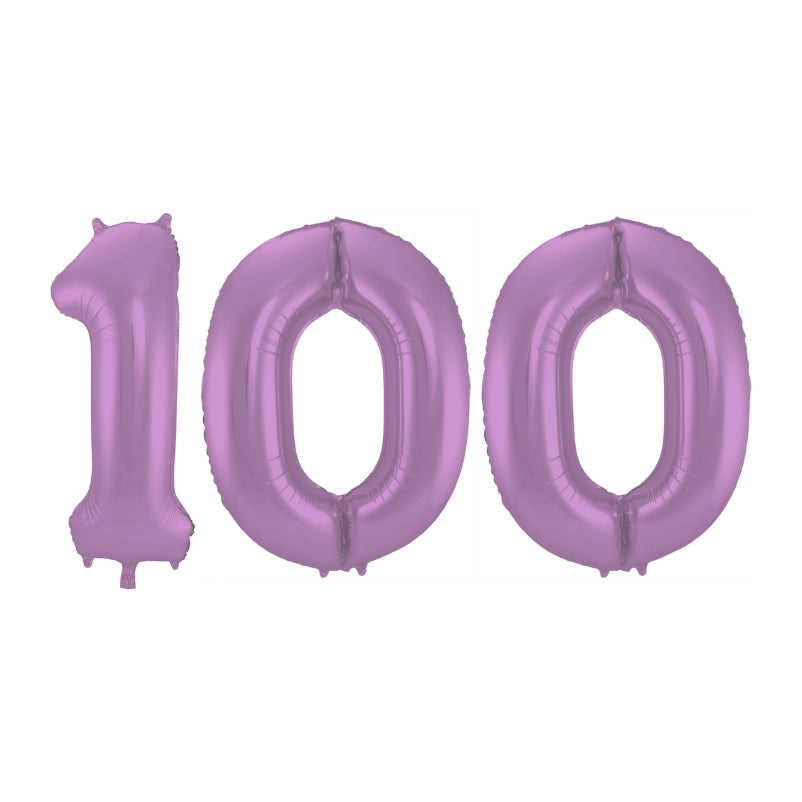 Folieballon 100 jaar metallic paars 86cm