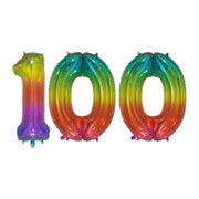 Folieballon 100 jaar Regenboog 76cm