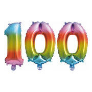Folieballon 100 jaar Regenboog 86cm