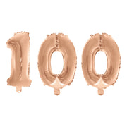 Folieballon 100 jaar Rosé Goud 41cm