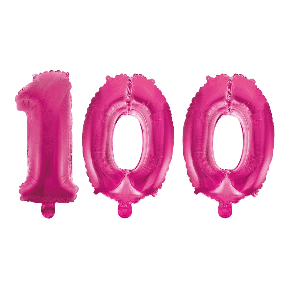 Folieballon 100 jaar roze 41cm