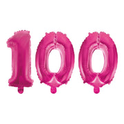 Folieballon 100 jaar roze 86cm