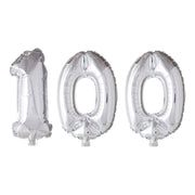 Folieballon 100 jaar Zilver 66cm