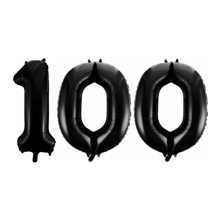 Folieballon 100 jaar zwart 41cm