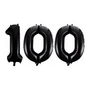 Folieballon 100 jaar zwart 86cm